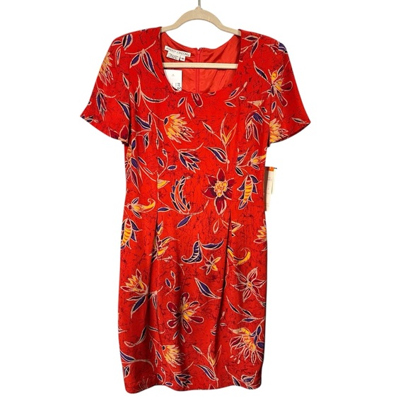 STYLE BUNDLE Women’s Vintage Bold Colorful Blazer Dress Shirt Print Red BW M L - Picture 11 of 16